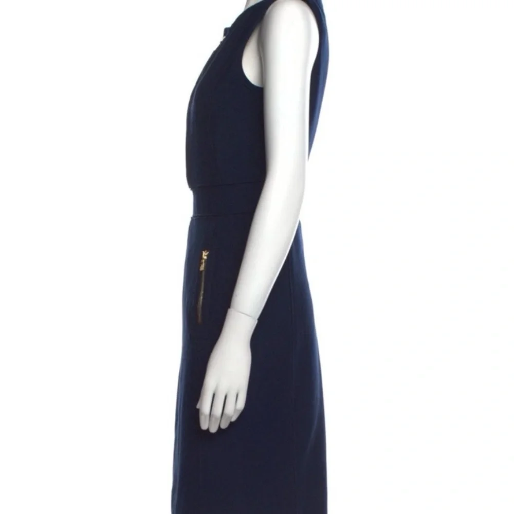 Tory Burch Blue with Gold Hardware with Embossment Dress EUC Size 4 - Picture 4 of 11